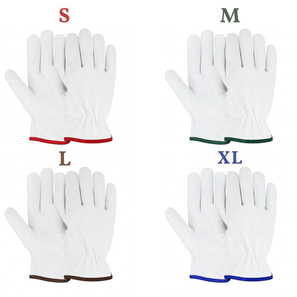 6 Pairs Goatskin Gloves – Durable Safety Gloves for Industrial & Outdoor Use