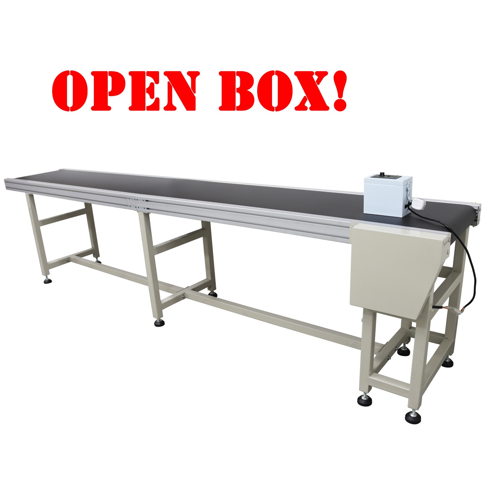 OPEN BOX! 110V Industrial PVC Conveyor Belt 118in*11.8in L*W Packing Shipping