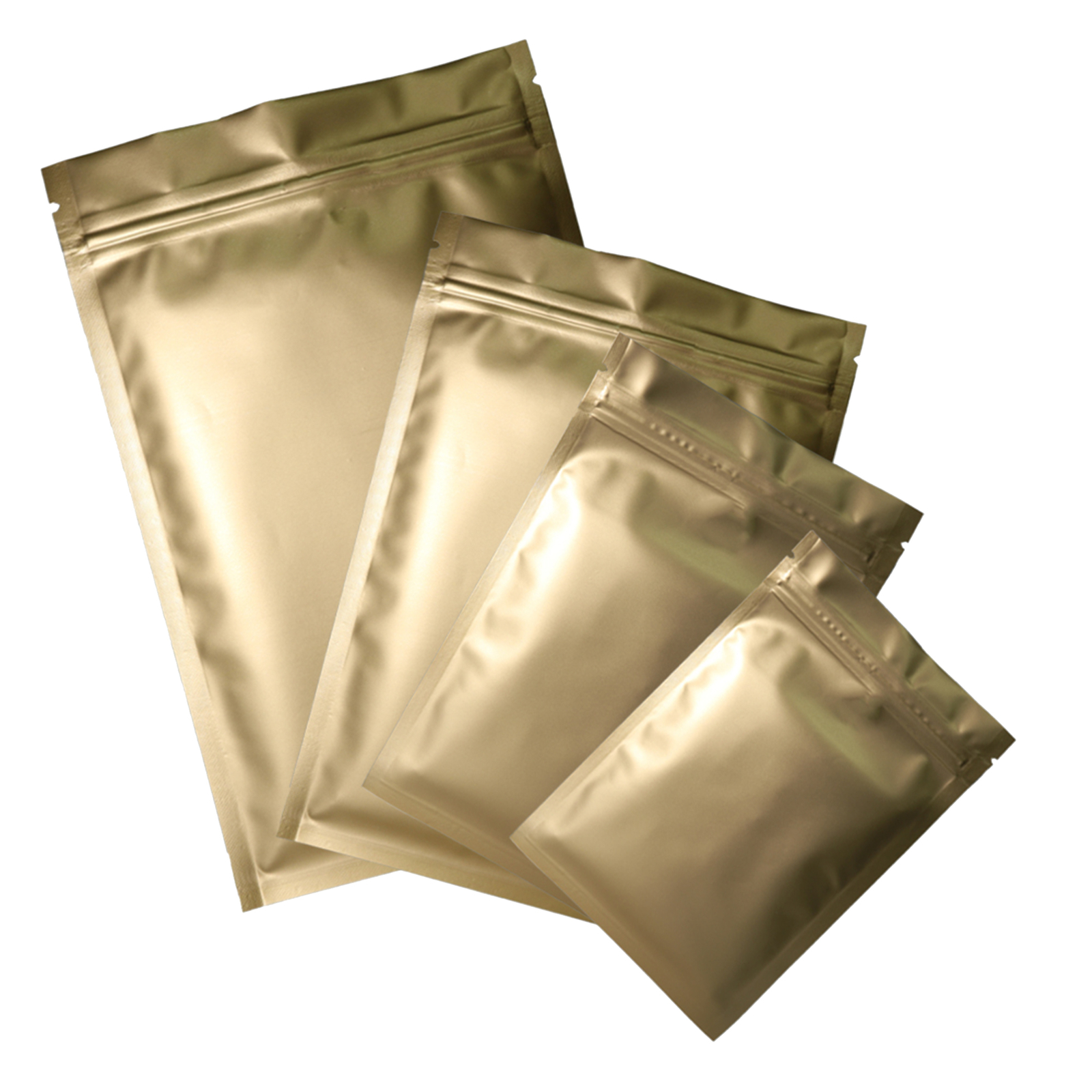 100/200/500 Matte Gold Smell Proof Mylar Foil Bags Resealable Zip Seal Pouch