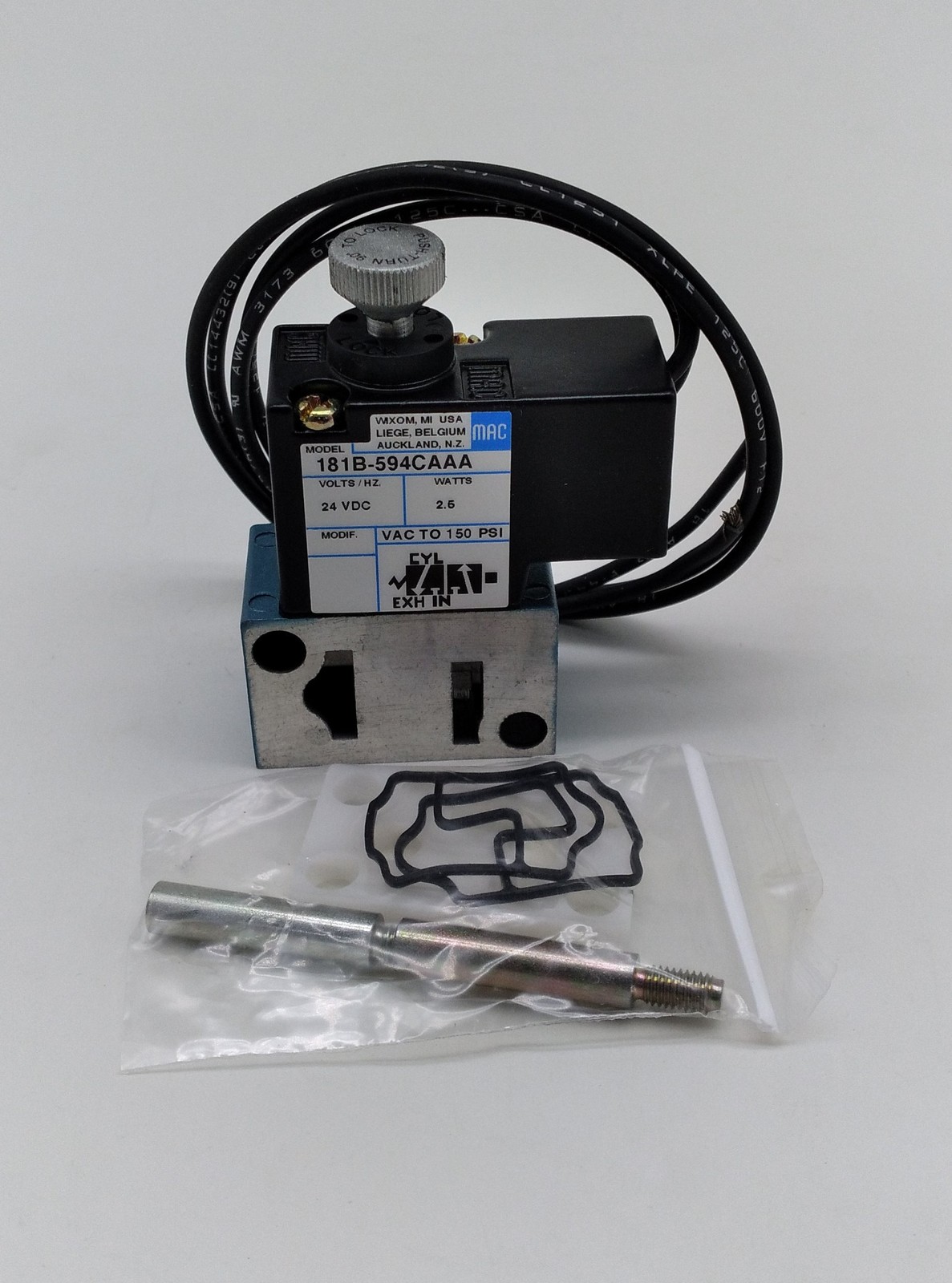 MAC 181B-594CAAA Solenoid Valve 24VDC 2.5Watts 150PSI