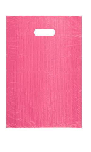 Pink Plastic Bags 1000 High Density Merchandise Retail Handles 12 X 3 X 18