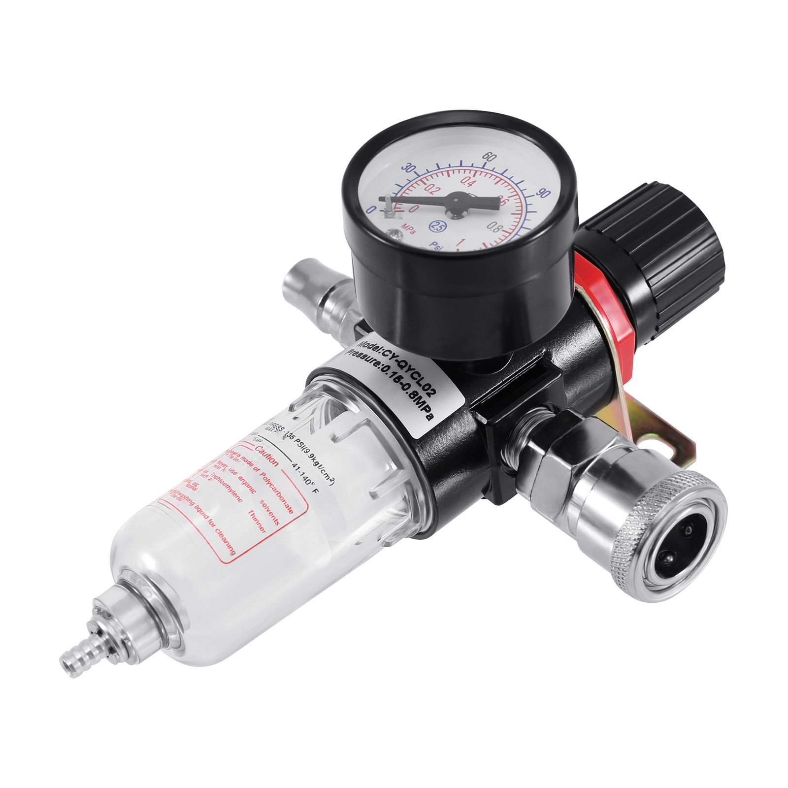 1/4″ 130PSI Air Compressor Filter Compressed Air Pressure Regulator With gauge