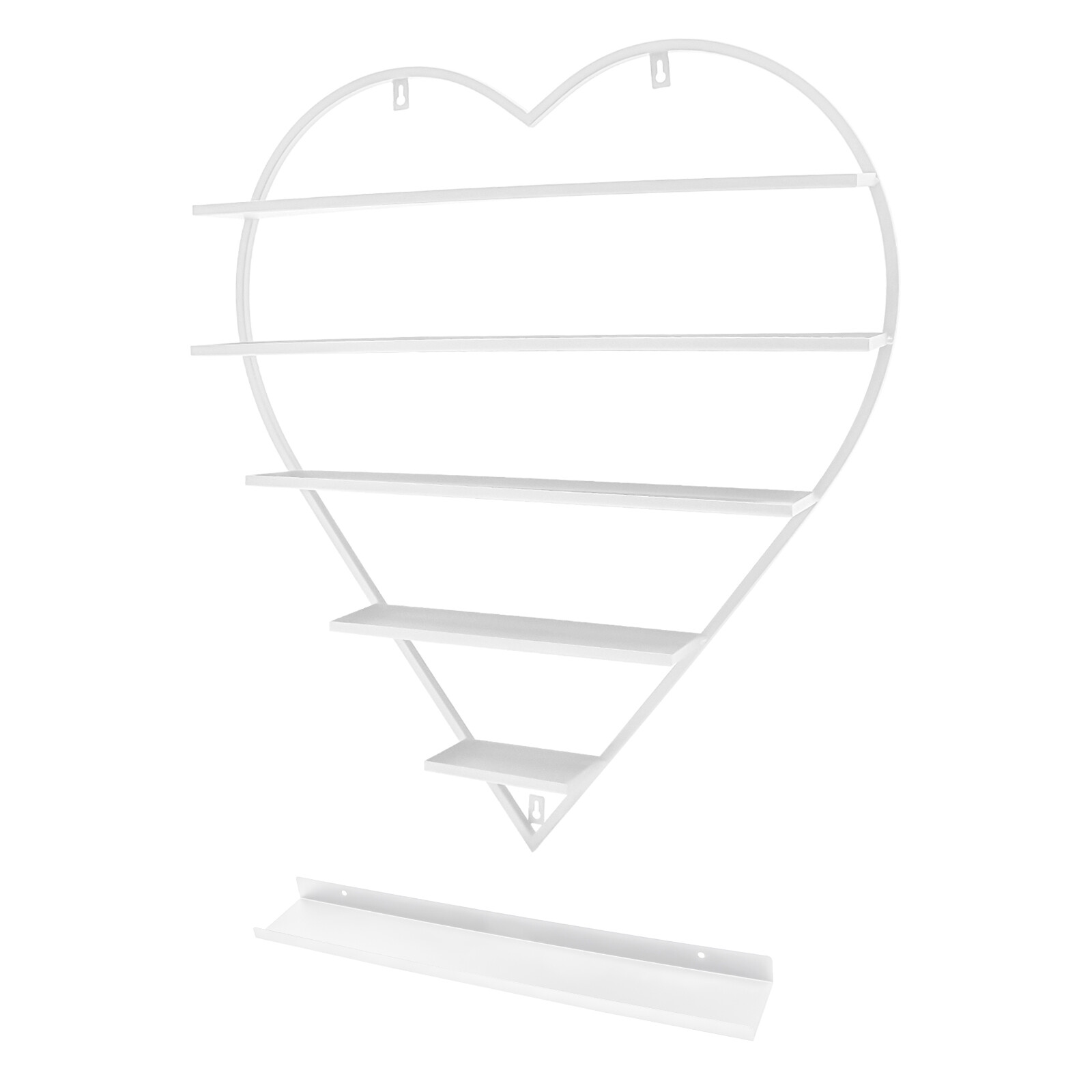 White Wall Nail Polish Storage Racks Heart-shaped Display Rack Polish Organizer