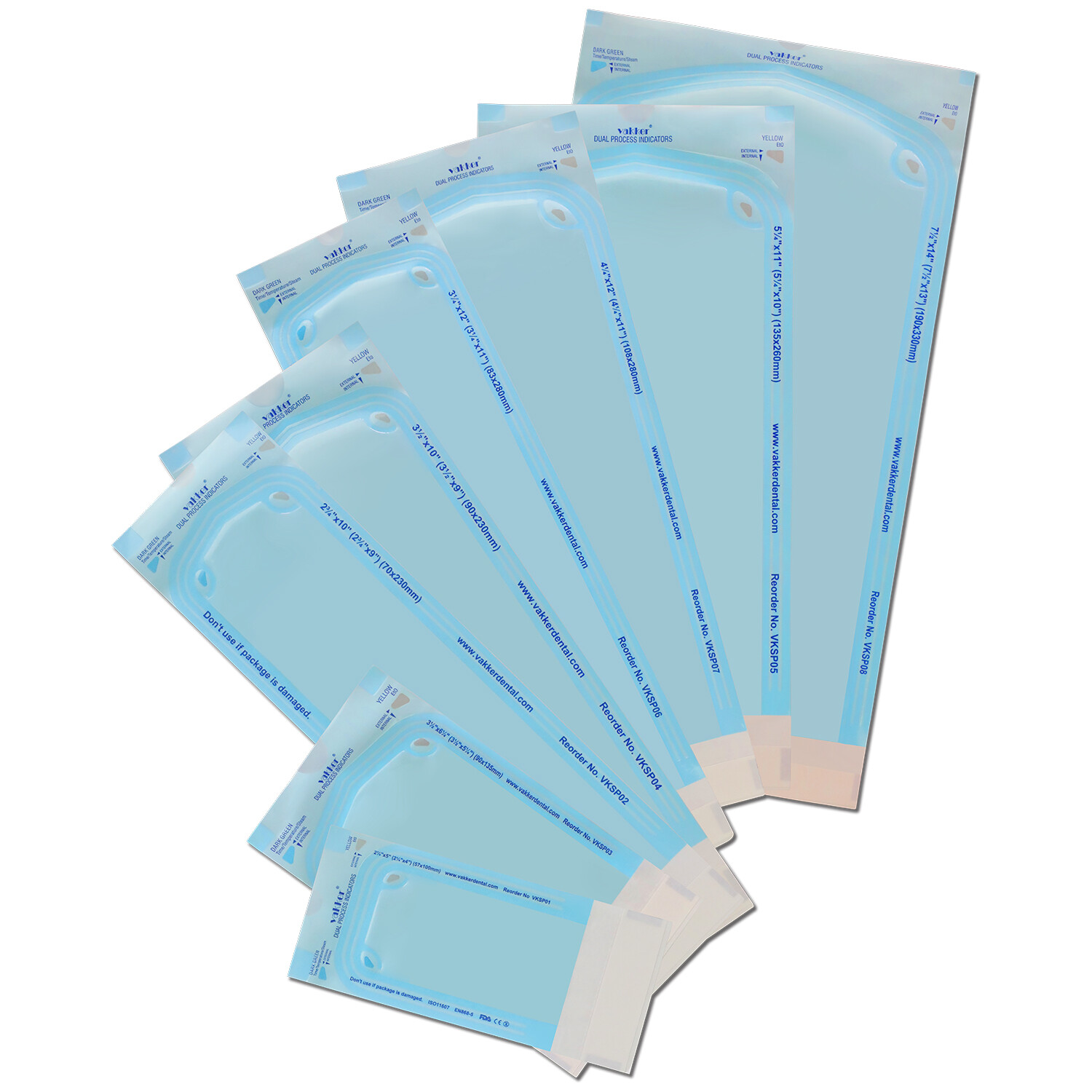 Vakker 200pcs 3.5″ x 10″ Dental Self Sealing Sterilization Pouches Autoclave Bag