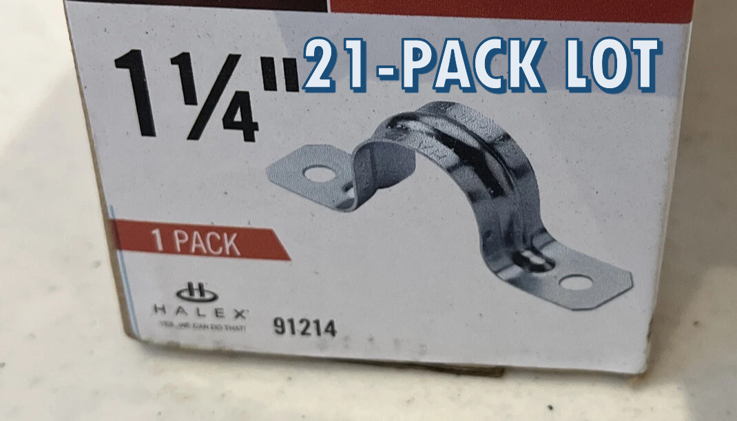 NEW 21-pack lot RIGID 2 Hole 1 1/4” Steel Conduit Straps 2-Hole # 91214