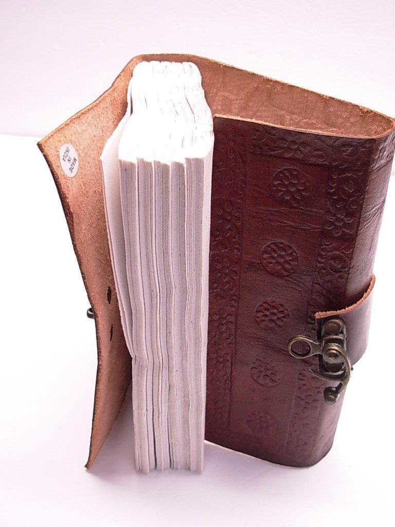 Handcrafted Leather Double Dragon Journal Metal Latch Unlined Pages India 5 x 7