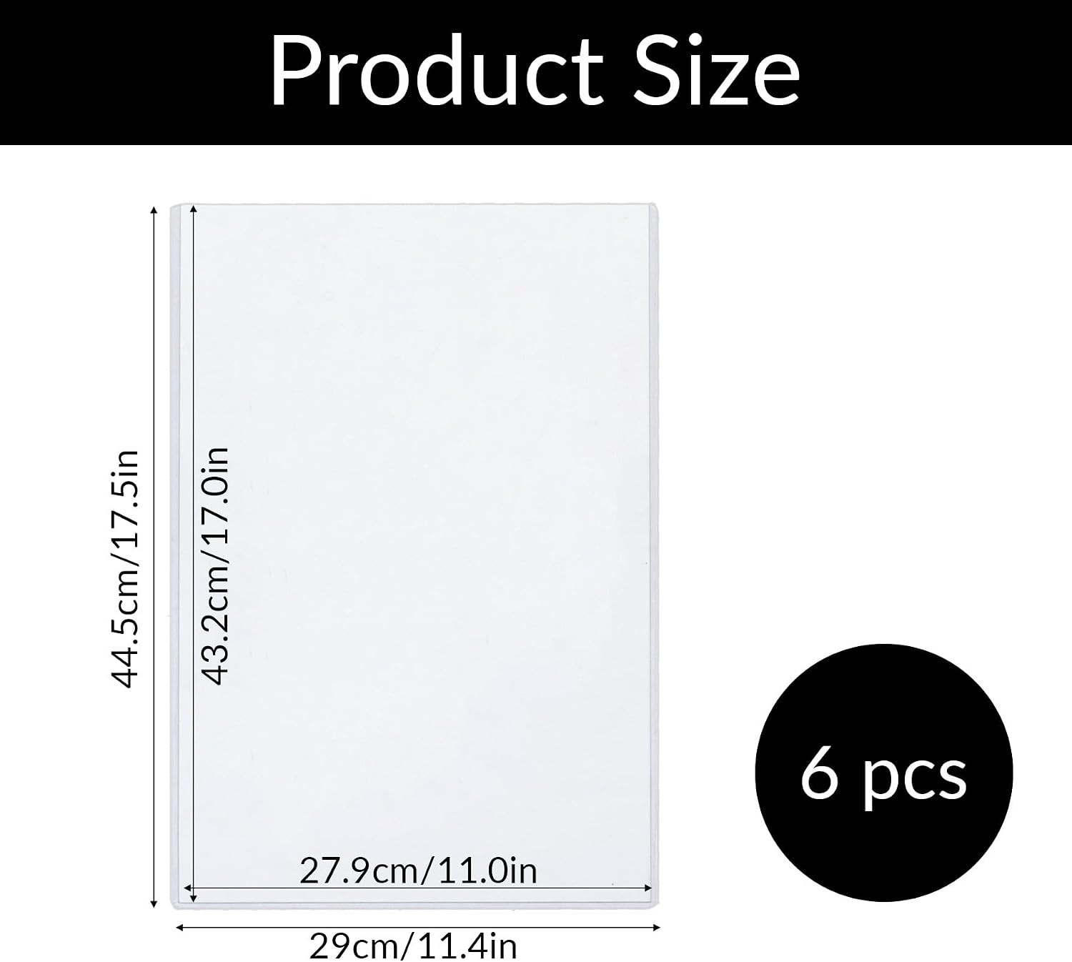 6 Pack 11″ X 17″ Rigid Rigid Print Protectors, Clear Hard Plastic Sheet Protecto