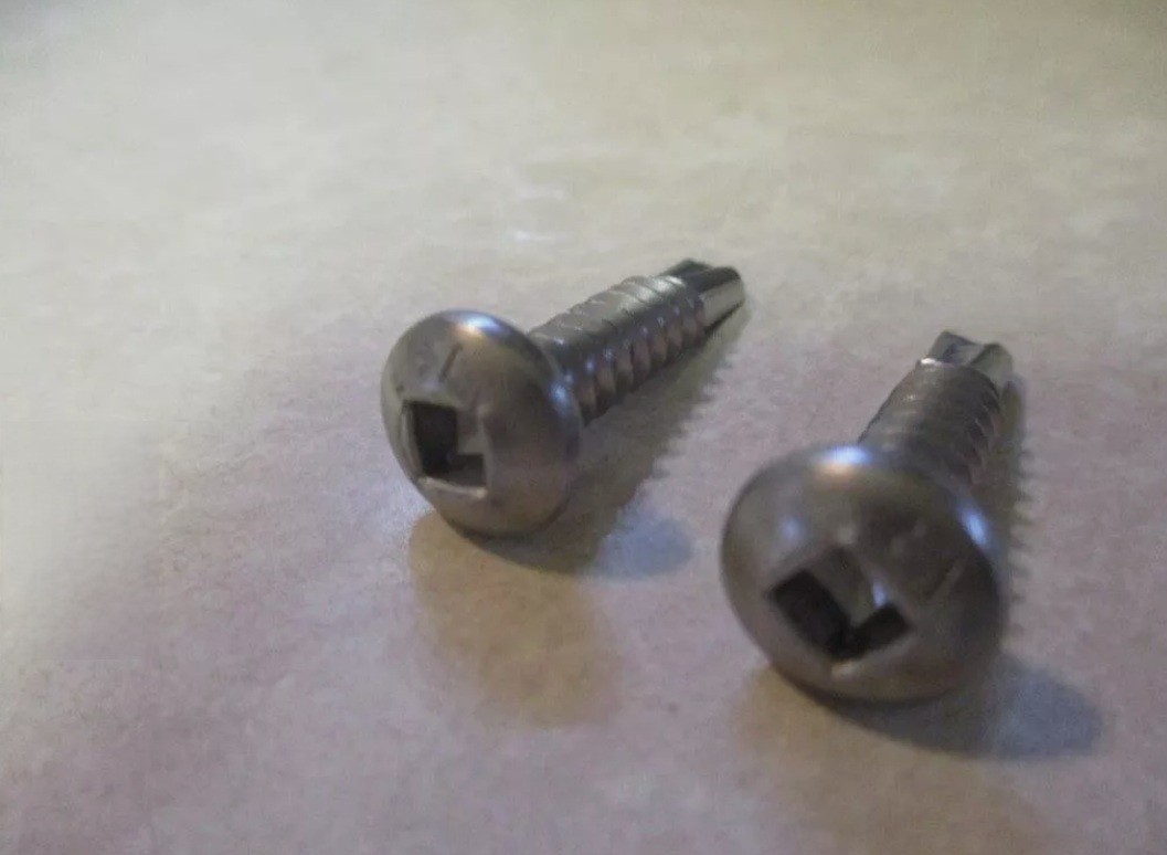 #12-14 x 1″ Pan Head Square Drive Self Drilling TEK Screws 410 Stainless Qty 100