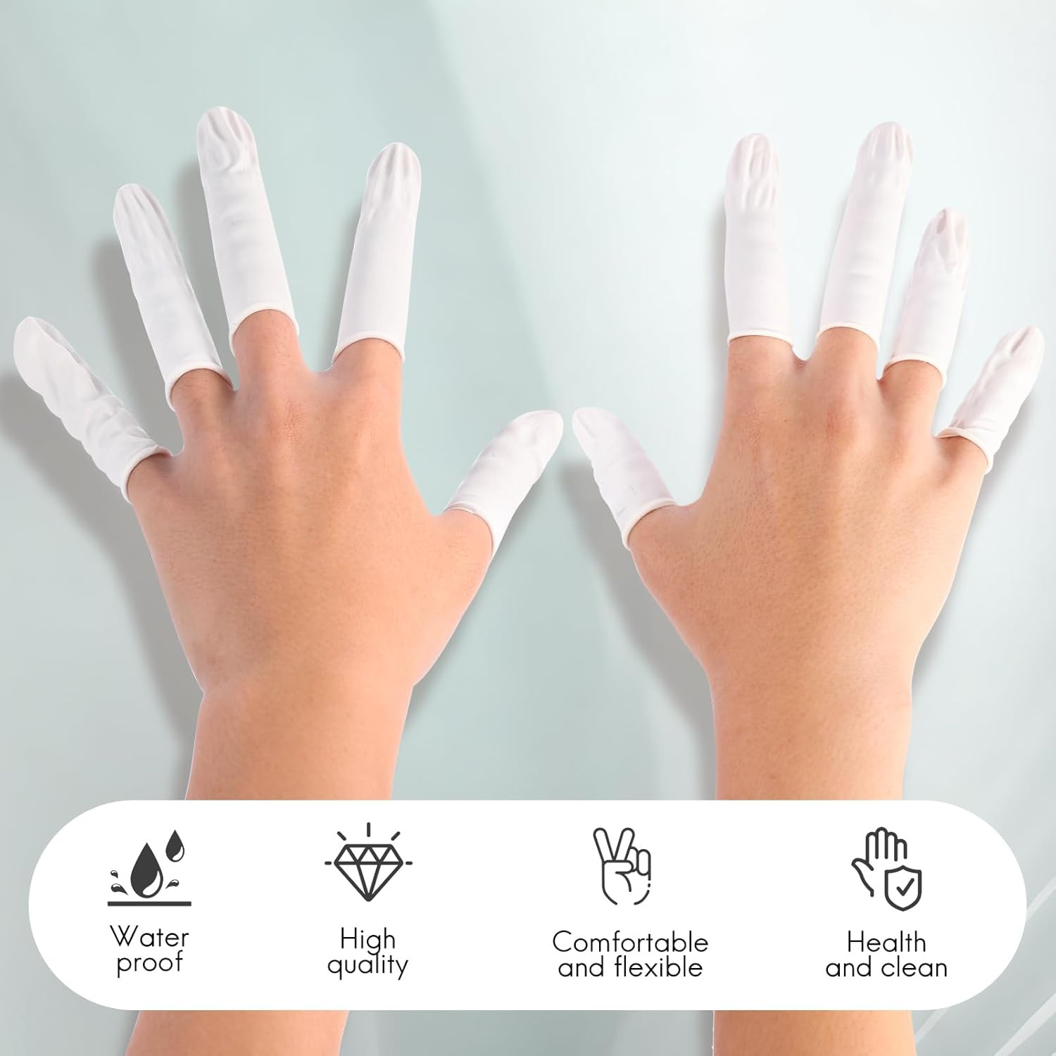 White Latex Finger Cots Medium Disposable Finger Protectors 210 Pcs