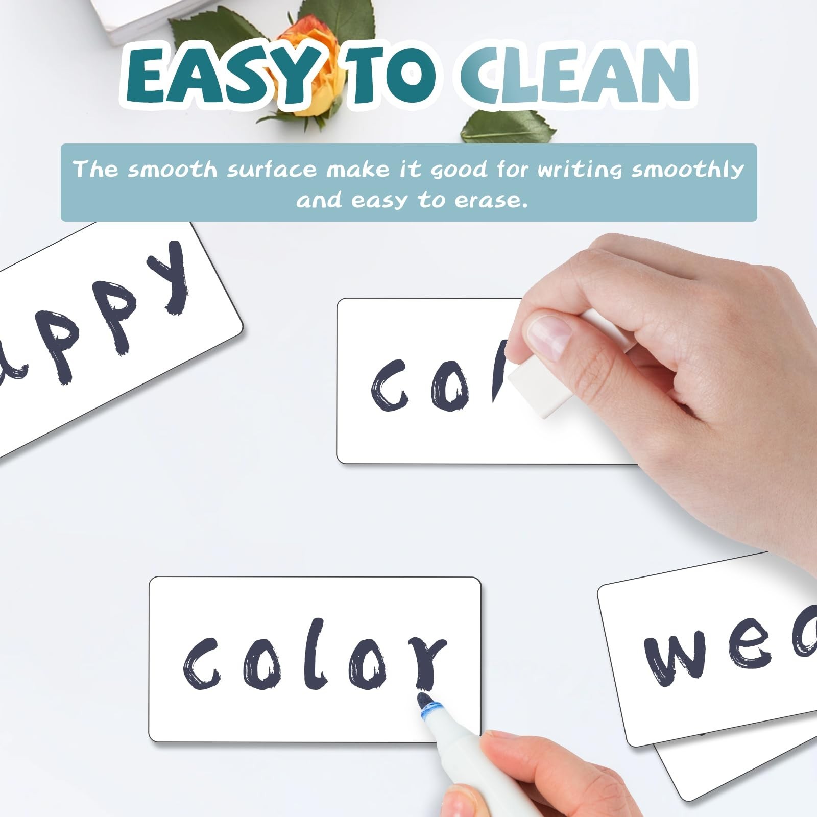 100 Pcs Reusable Magnetic Labels for Whiteboards, Dry Erase, 4” x 2”, Blank