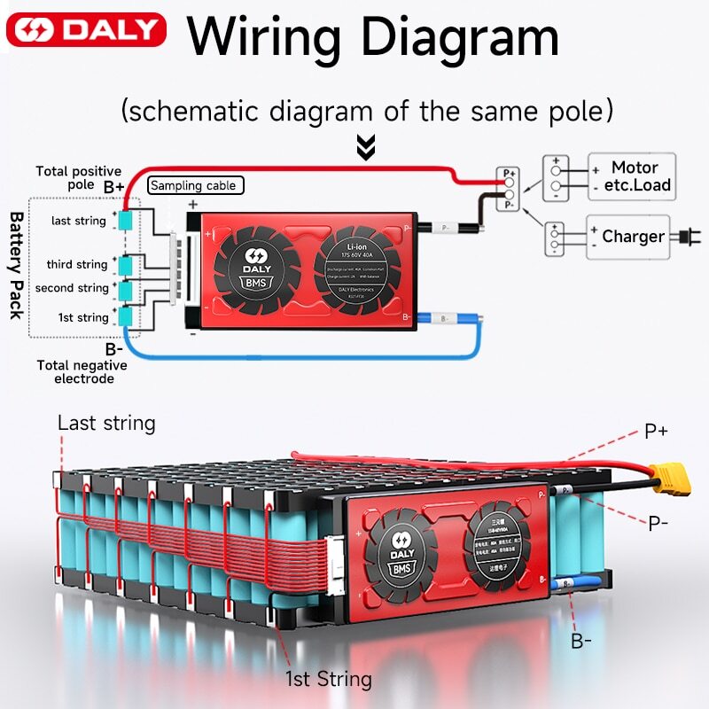 Daly Smart BMS LI-ION 13S 48V 20A 40A 60A 100A 150A LITHIUM Protection Balance