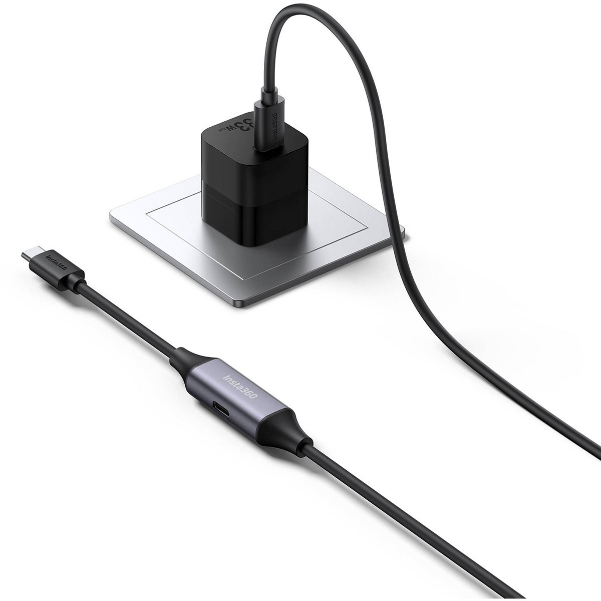 Insta360 10.17′ USB-C Y-Cable and Power Adapter for Wave Speakerphone