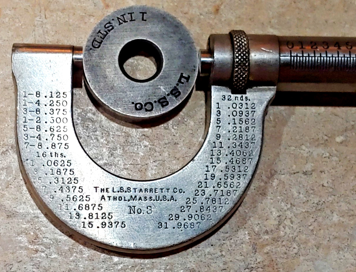 2- L.S. Starrett Micrometers No. 2 & 3, 0-1″ and 1″-2″ Wood box w/standard USA