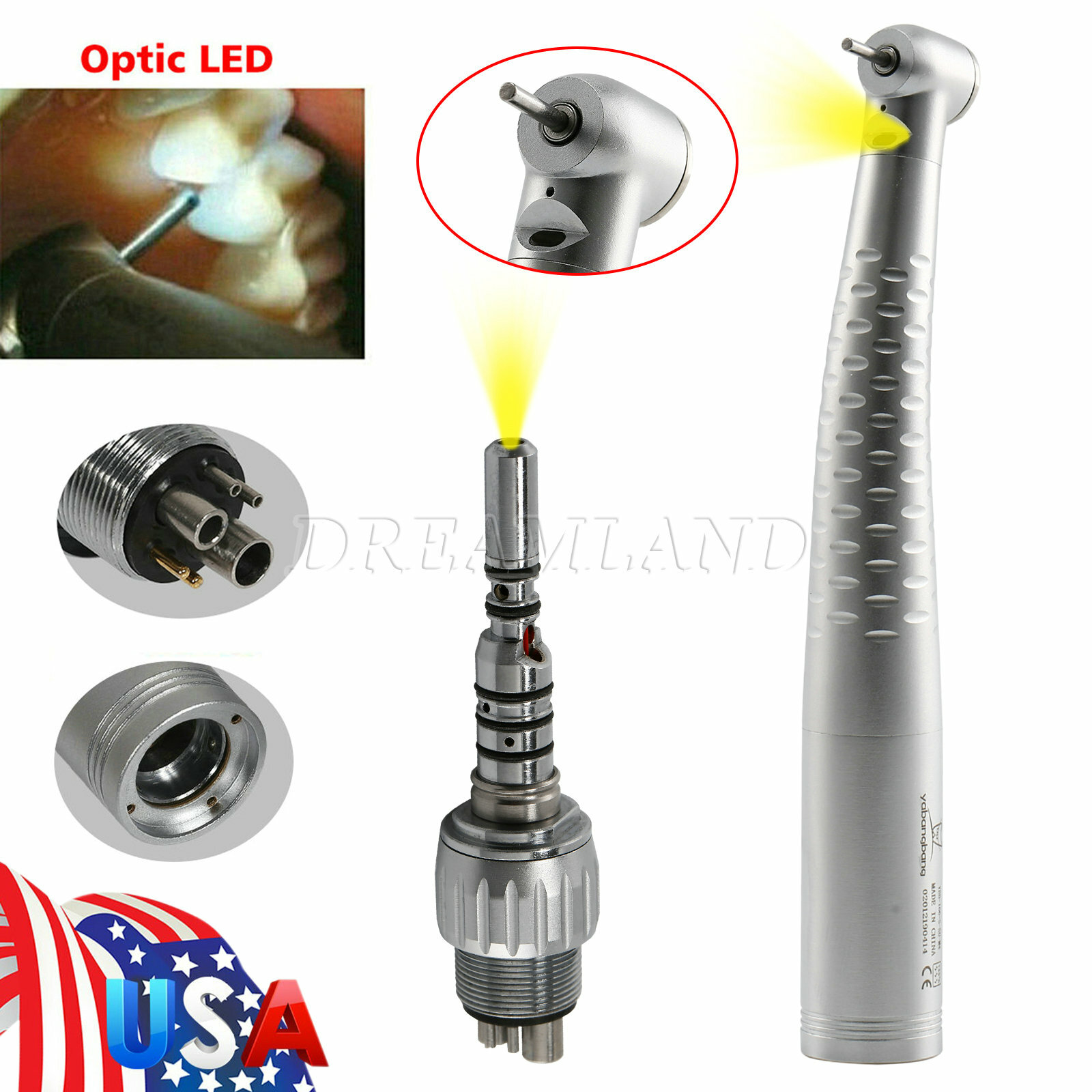 Dental Fiber Optic Handpiece / with Quick Coupler 6 Hole SALE