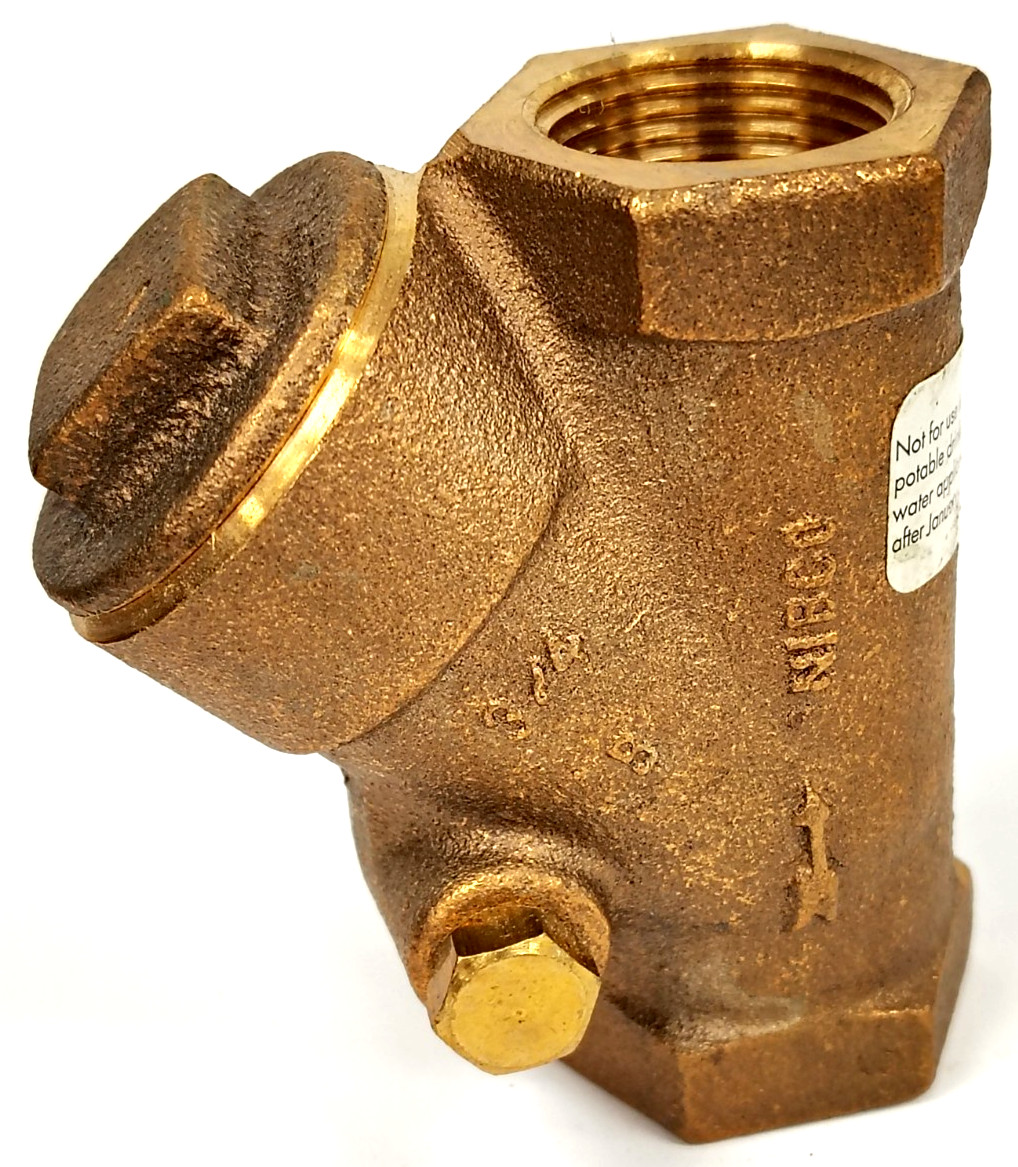 DUCO 3/4″ FEMALE NPT BRASS Y-CHECK VALVE 300 WSP 600 CWP 3-1/8″ OAL