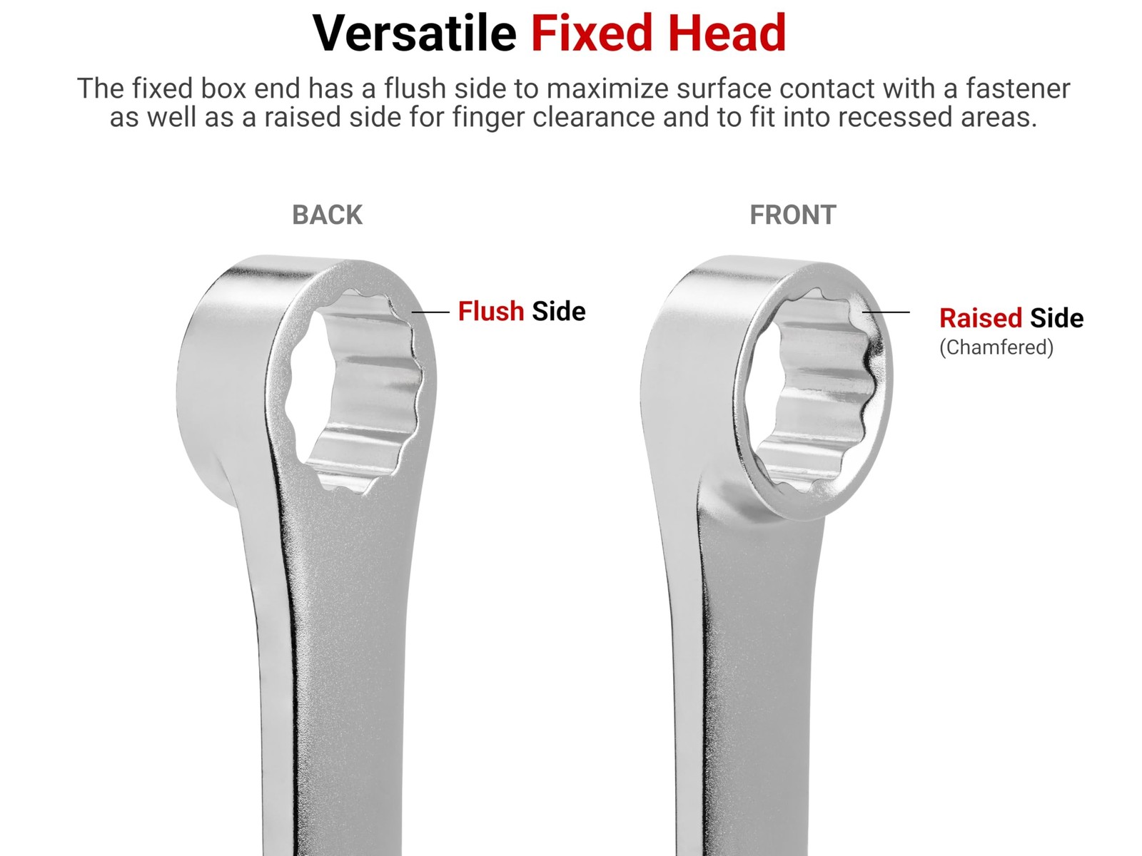 TEKTON 24 mm Long Fixed/Flex Head 12-Point Ratcheting Box End Wrench | WRB35424
