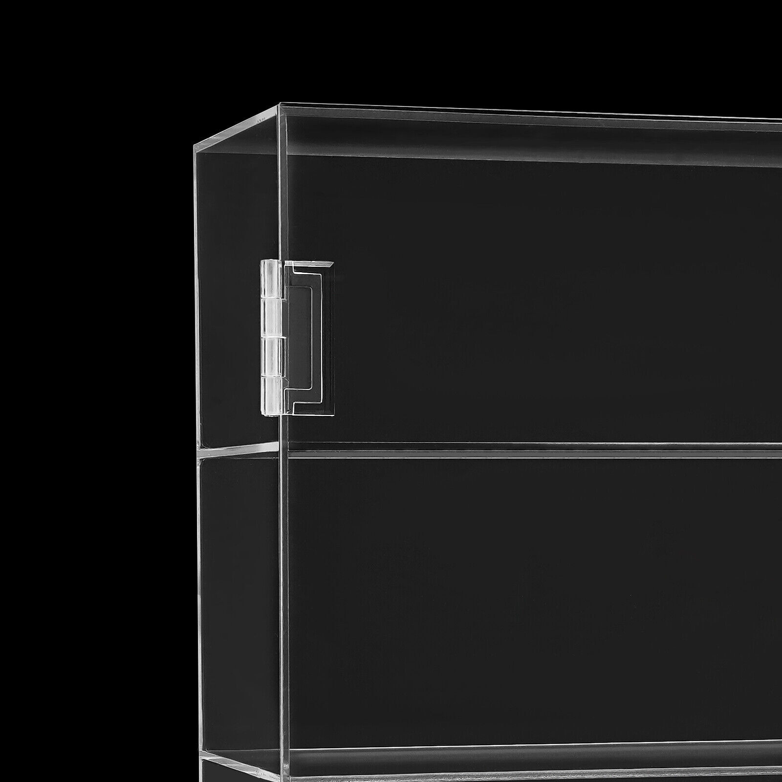 Acrylic Display Case Countertop Clear Box Dustproof Shelves Showcase with Lock