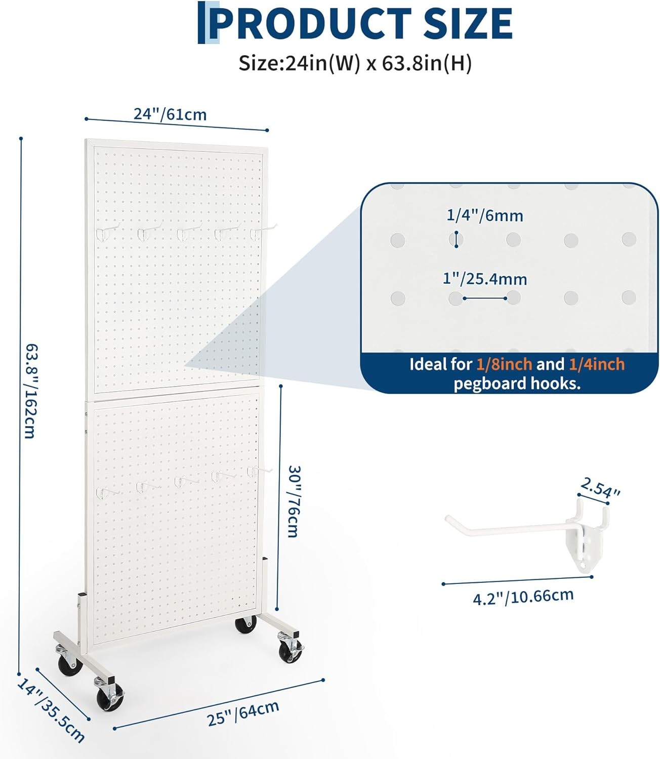 2X5Ft Standing Pegboard Display Peg Board Display Rack Pegboards Display Stand