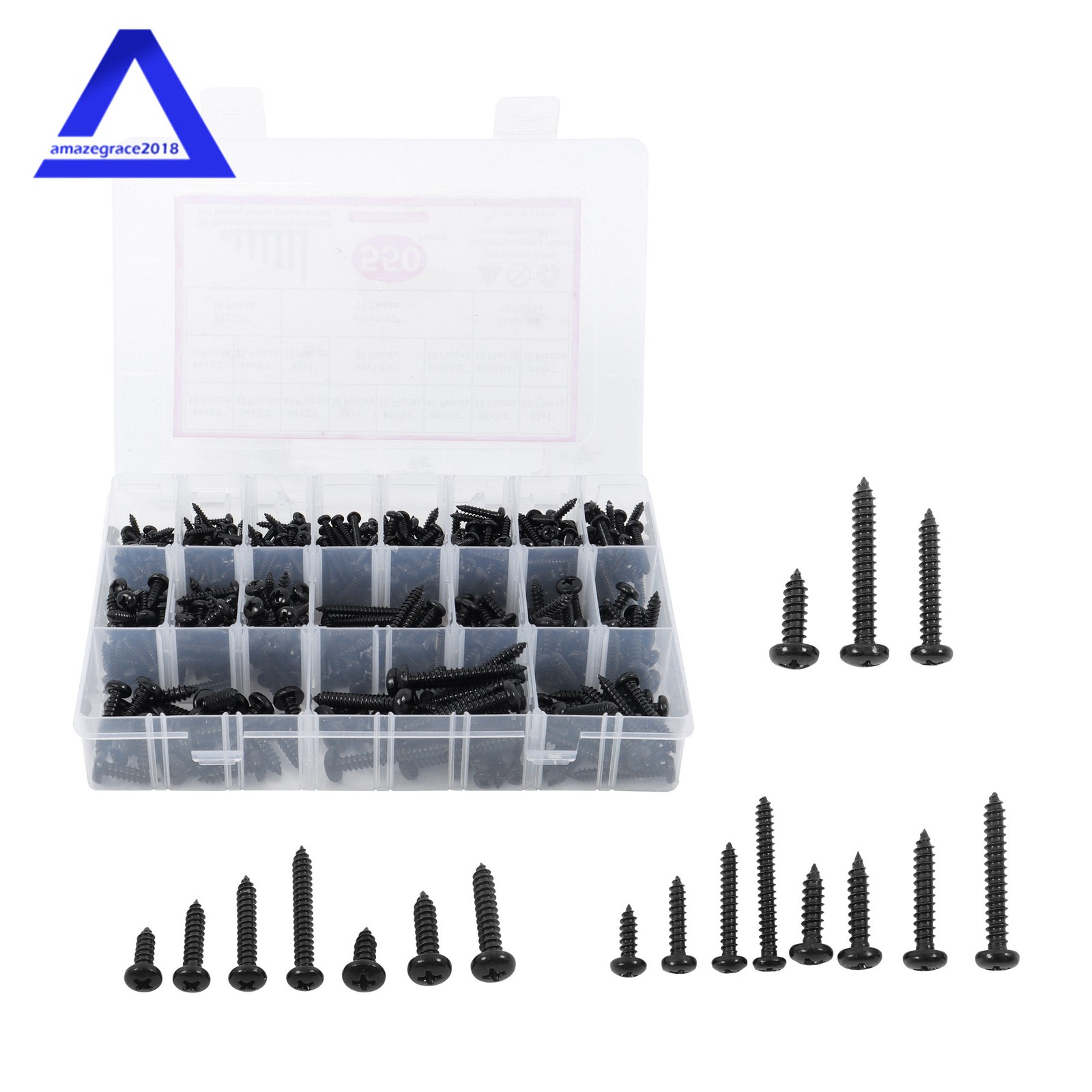 550Pcs 304 Stainless steel wood screws raised-head #4 #6 #8 #10 #12 With Box