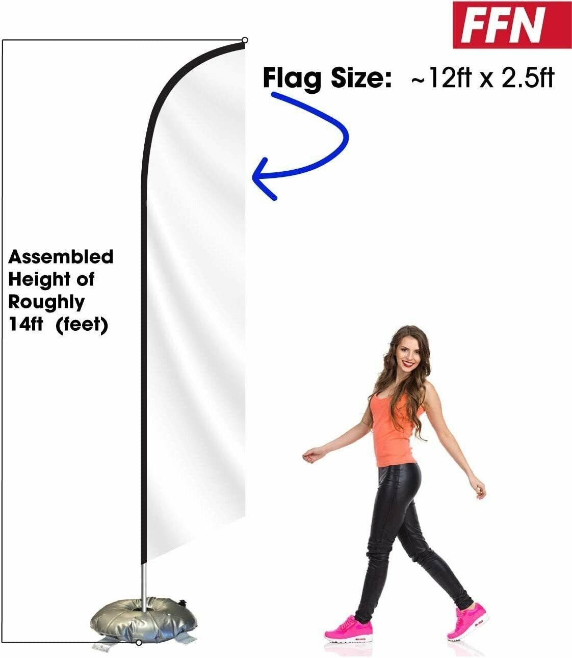 FFN CBD Sold Here Feather Flag Kit with Cross-Base and Weight-Donut, Outdoor…