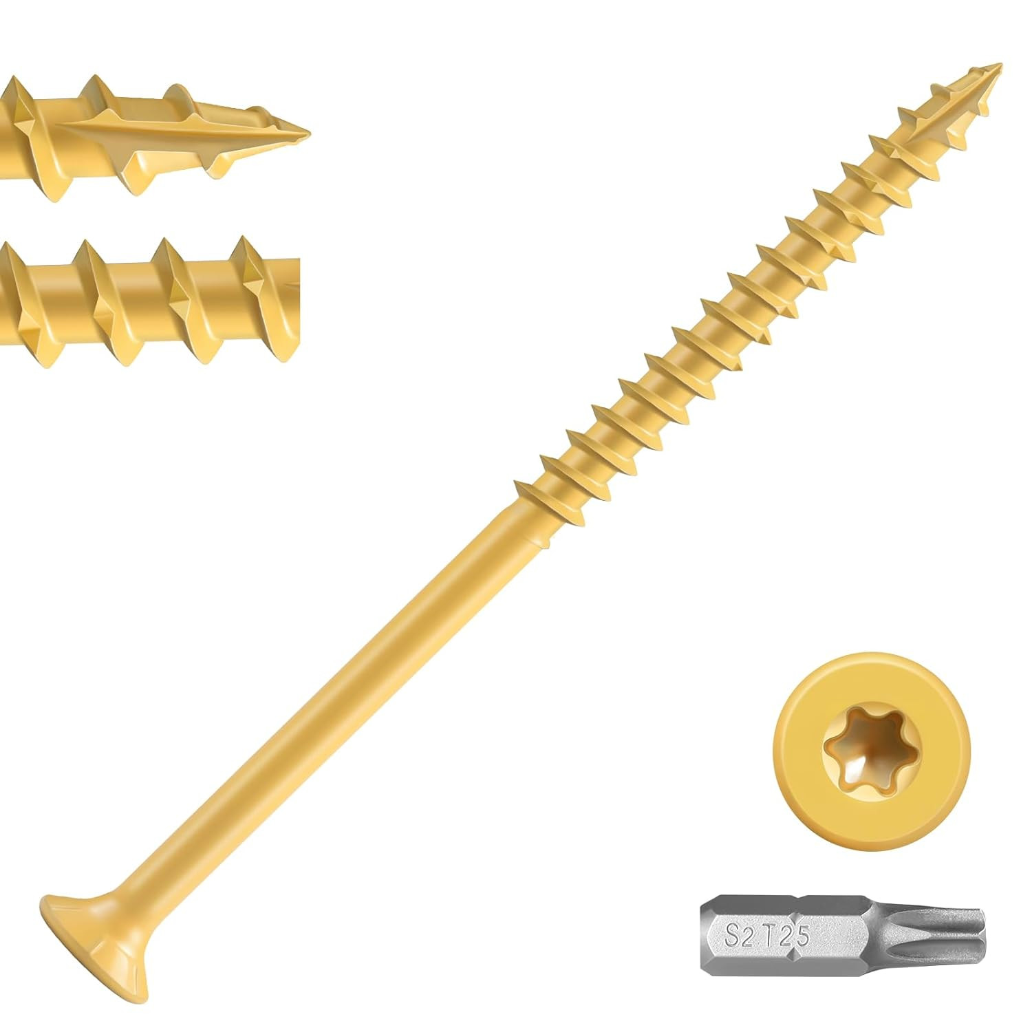 Deck Screws 5 Inch, Wood Screws #10 X 5, (36Pcs) 1Lb, Rust Resistant Epoxy Coate
