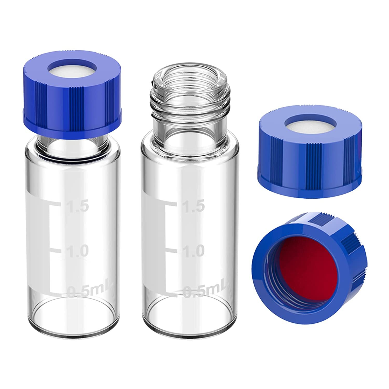 2000pcs 2mL Amber/Clear Vials Caps +0.22μm/0.45μm 13mm/25mm PTFE Syringe Filters