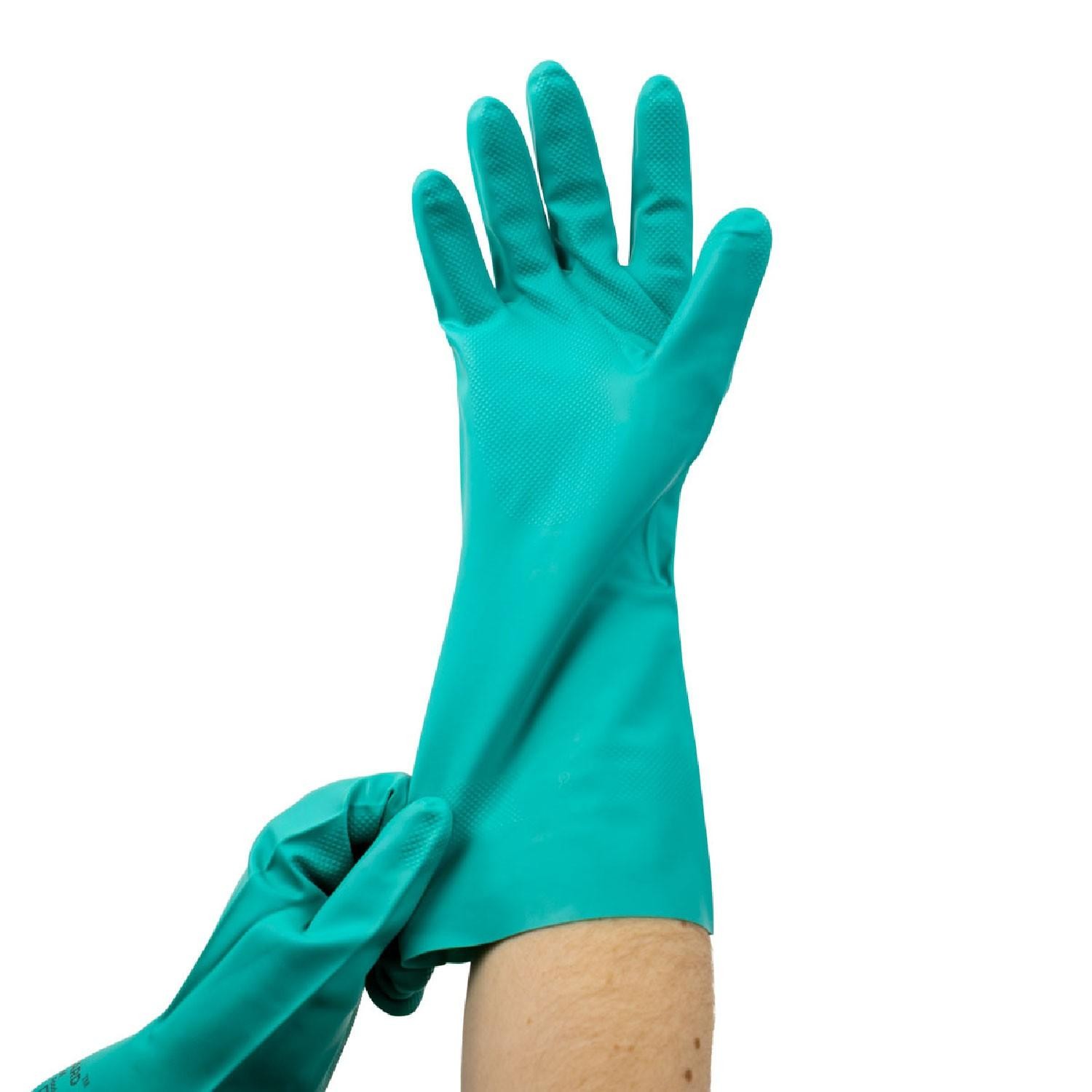 1 DZ 11 Mil Powder Free Chemical Resistant Diamond Textured Nitrile Gloves – M