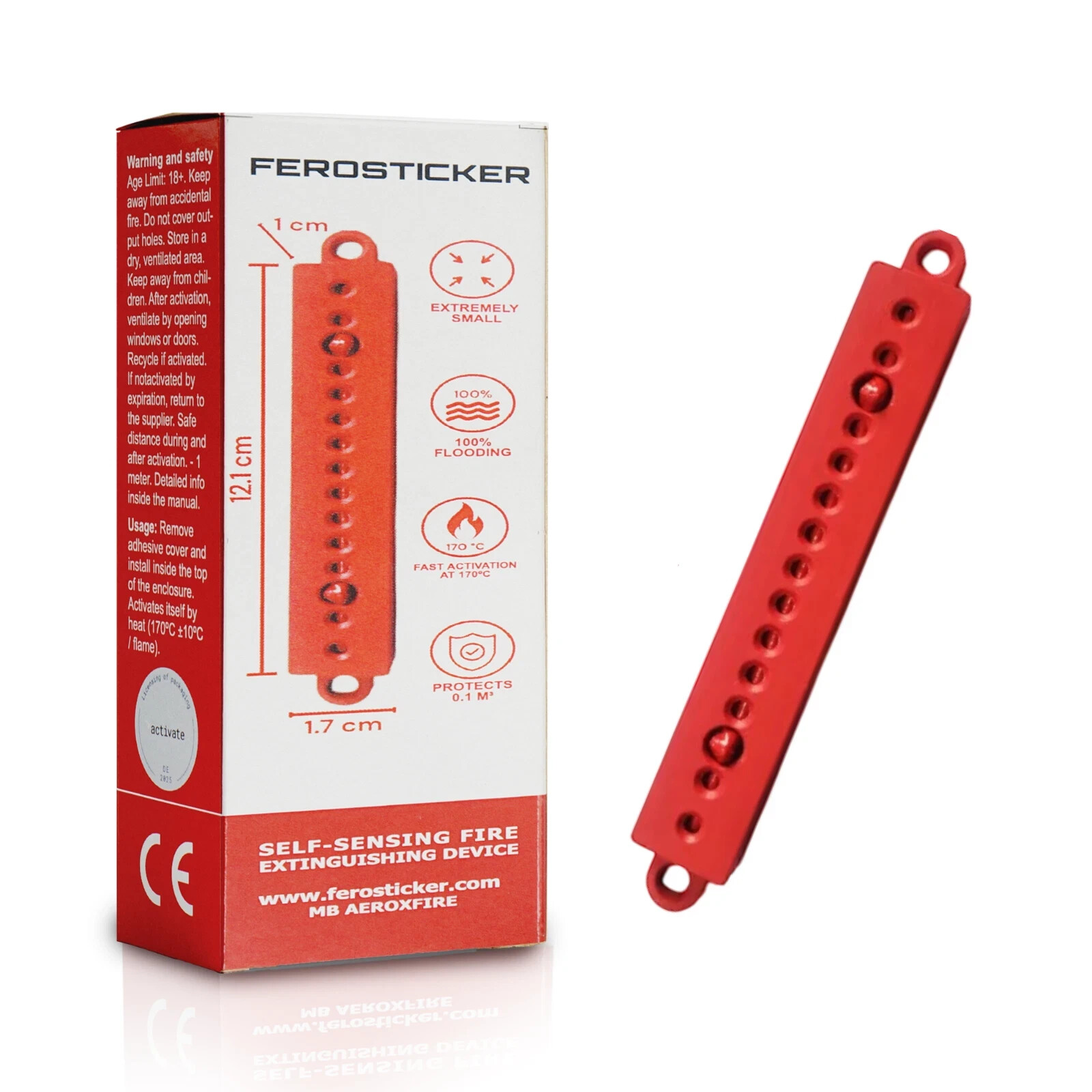 FEROSTICKER Small Automatic Fire Extinguisher for Electric Boxes (Pack of 1)