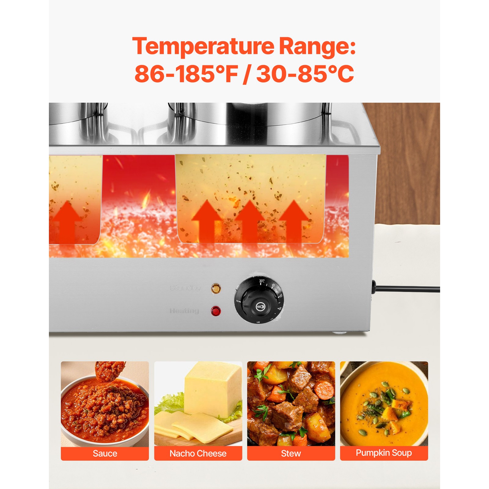 Uimoso Dual 6.34Qt Commercial Soup Warmer with Two Pots for Food Heating