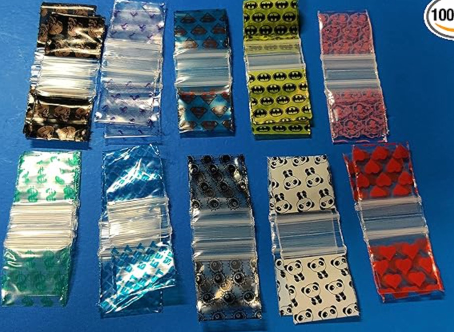 50,000 Apple Baggies 1”x1” Premium Random Mix, 5+ Styles, (50 packs of 1000)