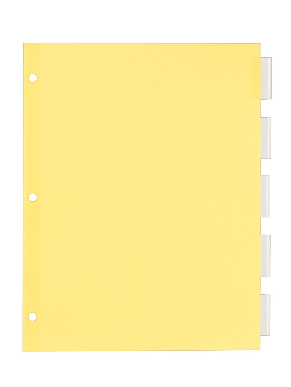 Insertable Dividers, 8-1/2″x11″, 5 Tab, Clear Tab, Buff Paper, 1 Set (11466)