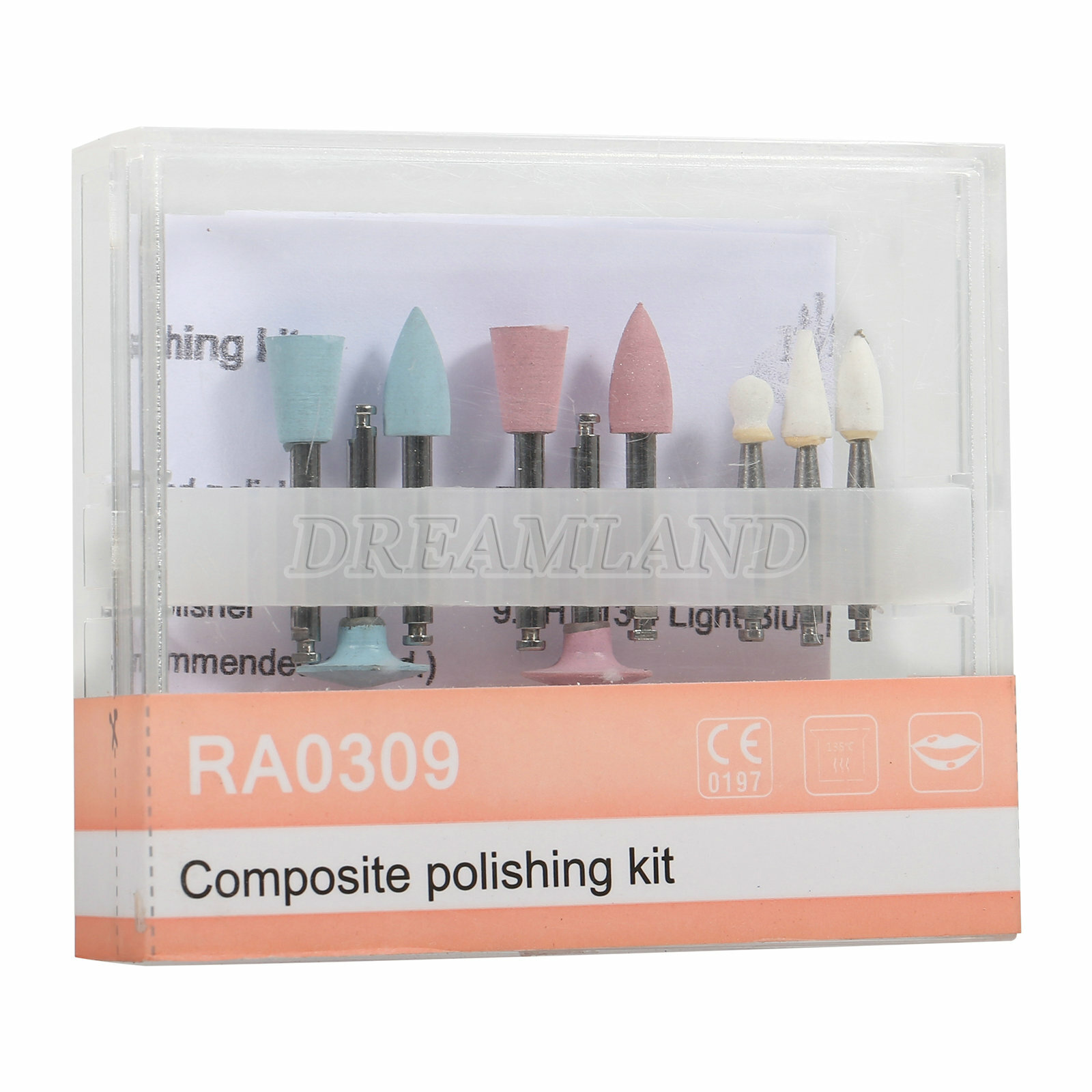 Dental Diamond Burs Cups Composite Polishing Brushes Kit for Low Speed Handpiece