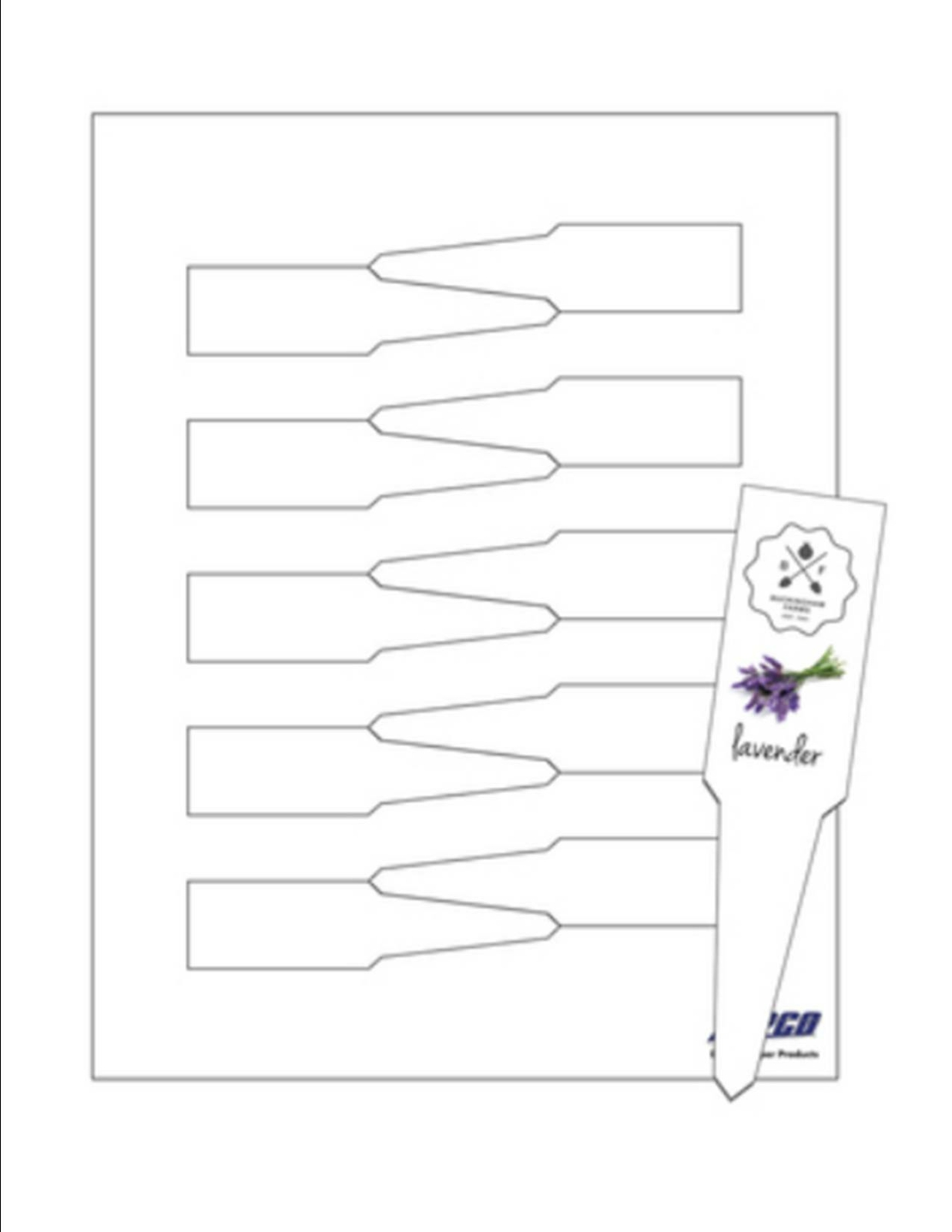 Printable Plant Tag (No-Tear Wtrprf), 10-UP on 8.5″x11″ Wh 5-Mil Paper – 25 Shts