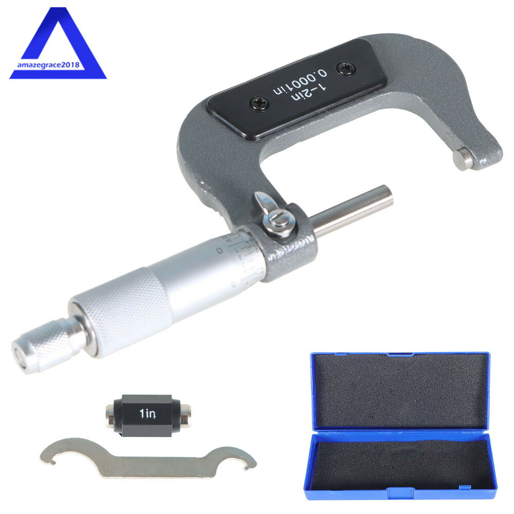1-2″ Outside Micrometer 0.0001″ Carbide Tipped Precision Micrometer