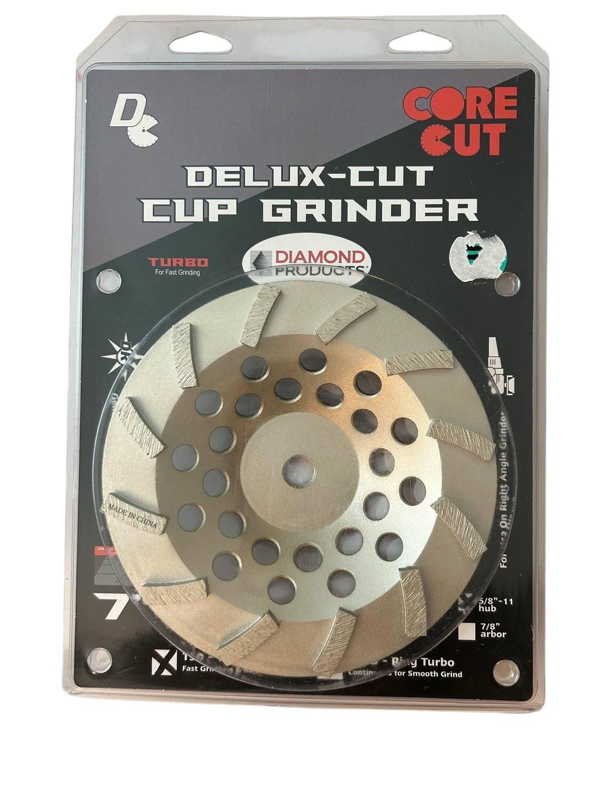 New Diamond Products Core Cut Deluxe Cut Cup Grinder 7″ Turbo For Fast Grinding