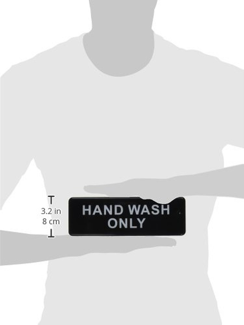Information Sign, “Hand Wash Only”, 3″ X 9″, Black
