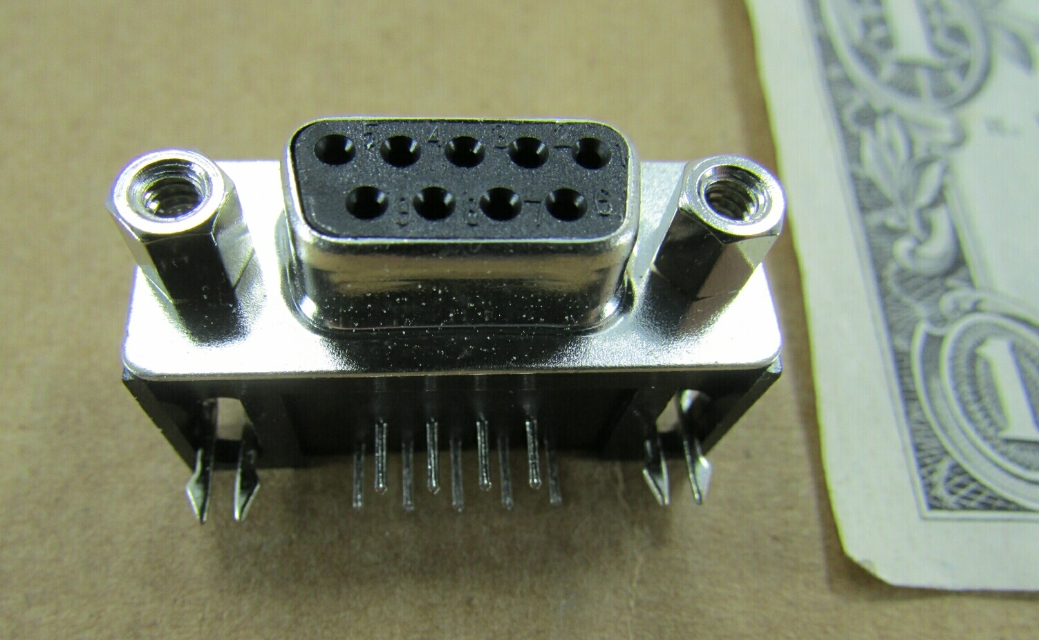 10 Female D-Sub Connectors DE-9 Pin Angle PC Board Mount Screw Terminal PCB
