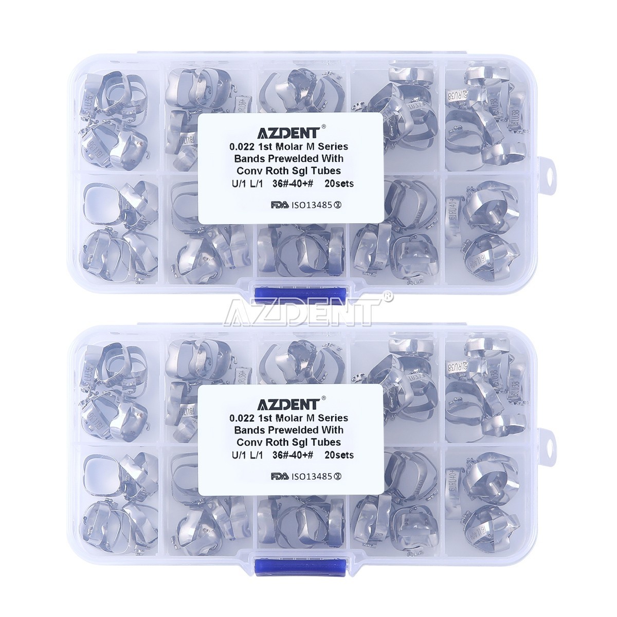 80Pc/Box AZDENT Dental Ortho M series Bands Buccal Tube 1st Molar Roth.022 Conv