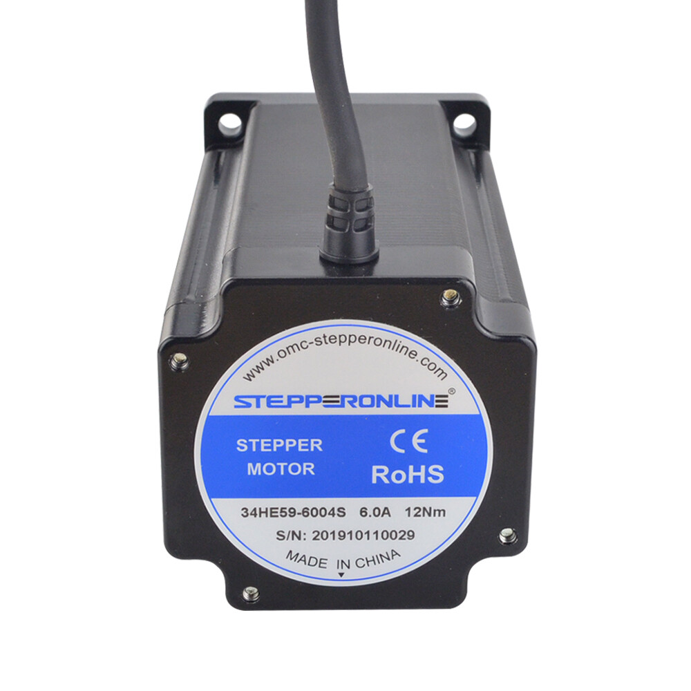 STEPPERONLINE 2PCS Nema 34 Stepper Motor 1700oz.in 6A Φ14mm Keyway Shaft CNC
