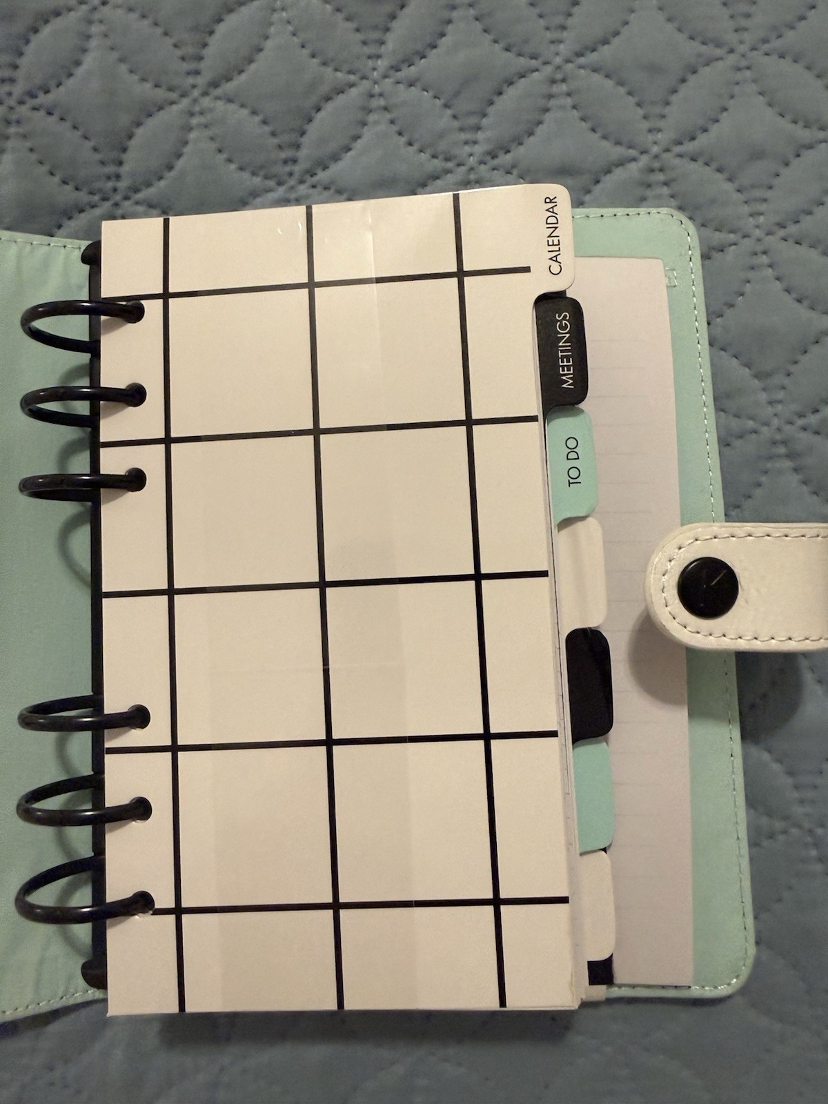 Kikki.K Medium (Personal Size) Ring Planner, White With Black Polka Dots