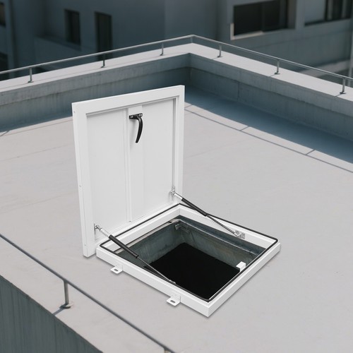 Roof Hatch, Roof Security Door, Roof Access Hatch 19.7in L X 19.7in White