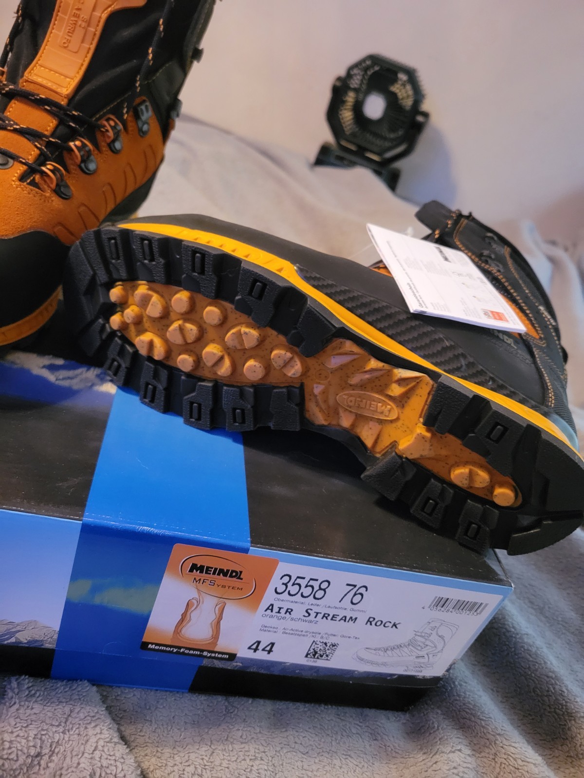 Meindl Air Stream Rock chainsaw tree Boots GORE-TEX 3558 76 Size 44 Orange Black