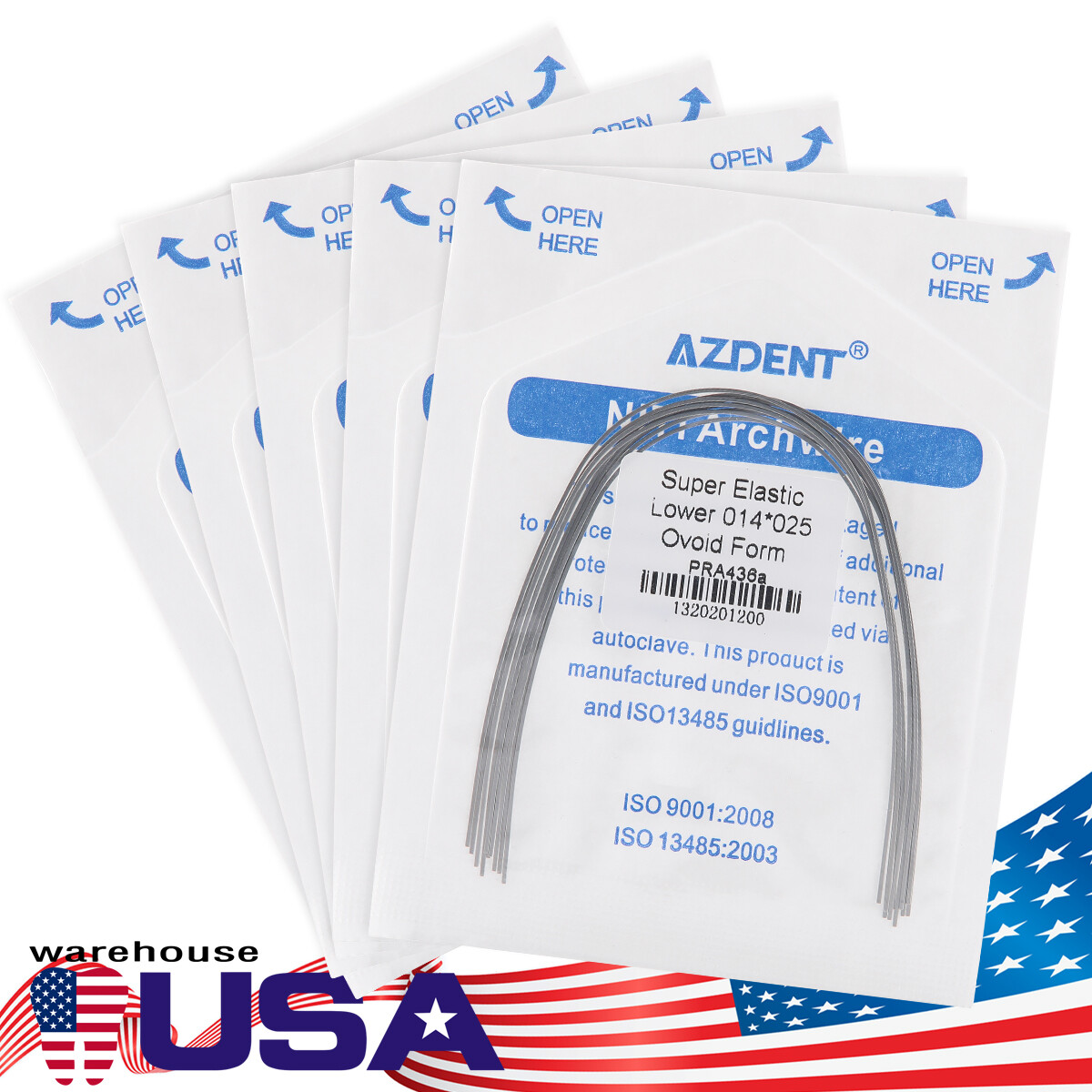 AZDENT Dental Ortho Super Elastic Rectangular Arch Wire Niti Ovoid upper/Lower