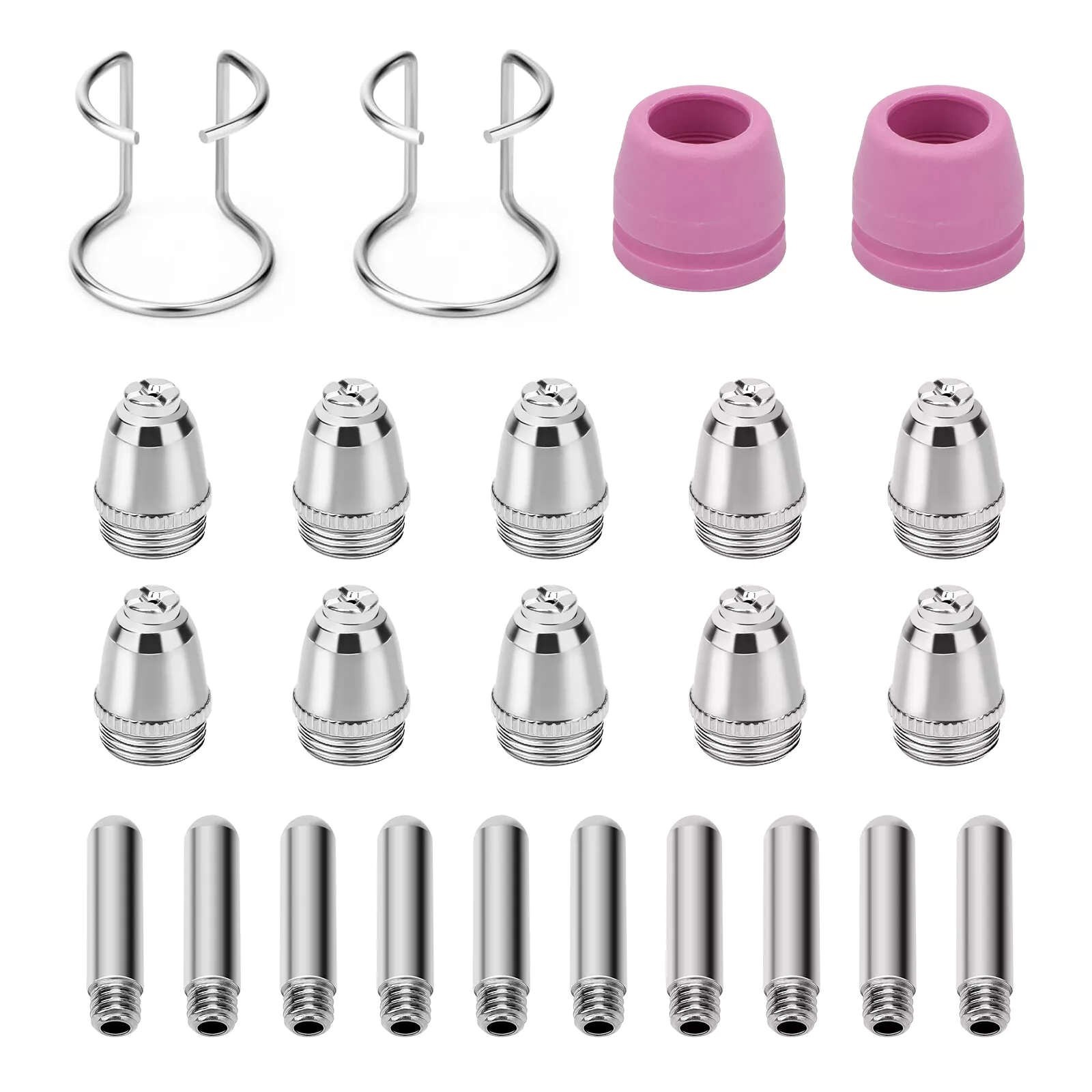 24pcs Plasma Cutter Torch Consumables Tip Kit For SG-55, AG-60, WSD-60, CUT50 60