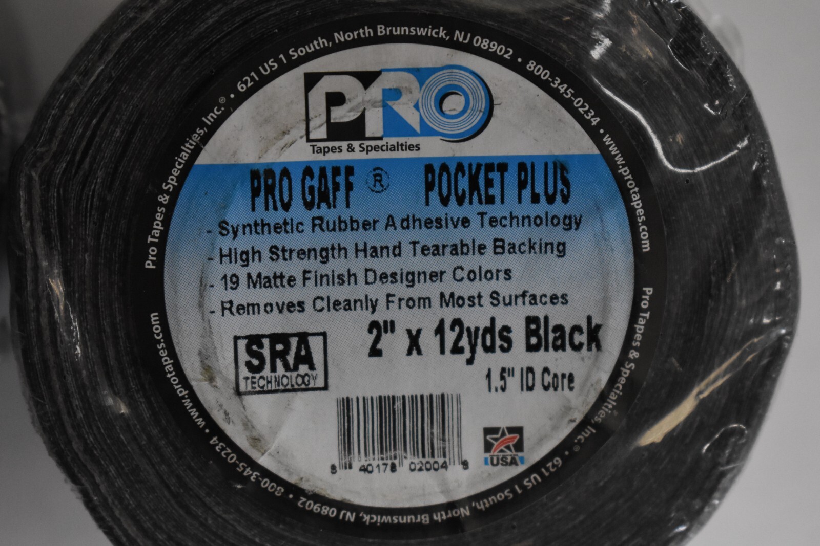 Pro Gaff Black Gaffer’s Tape 2″ x 12 Yards Pocket Plus Synthetic Rubber Lot Of 2