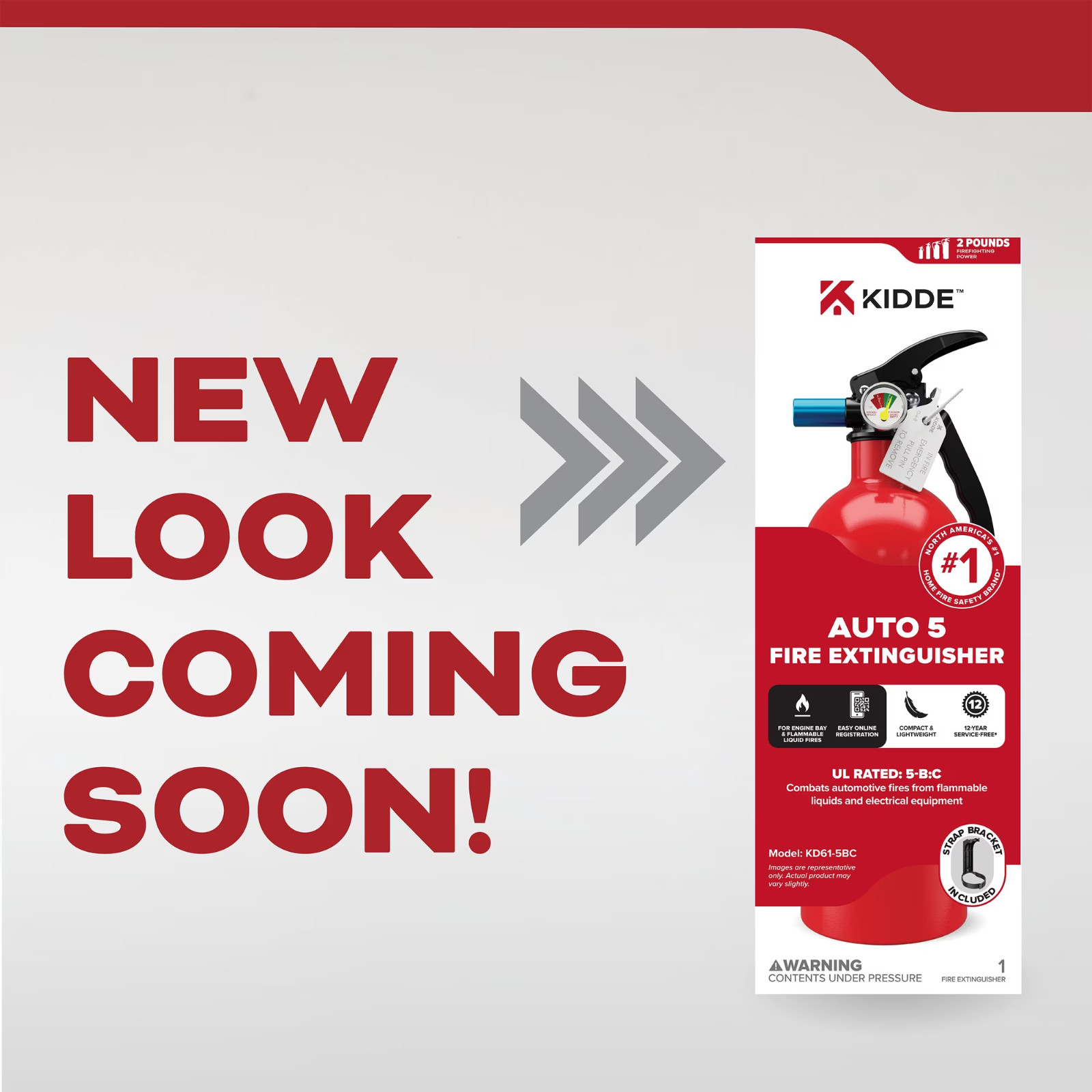 Kidde Auto Fire Extinguisher, UL Rated 5-B:C, Model KD61-5BC