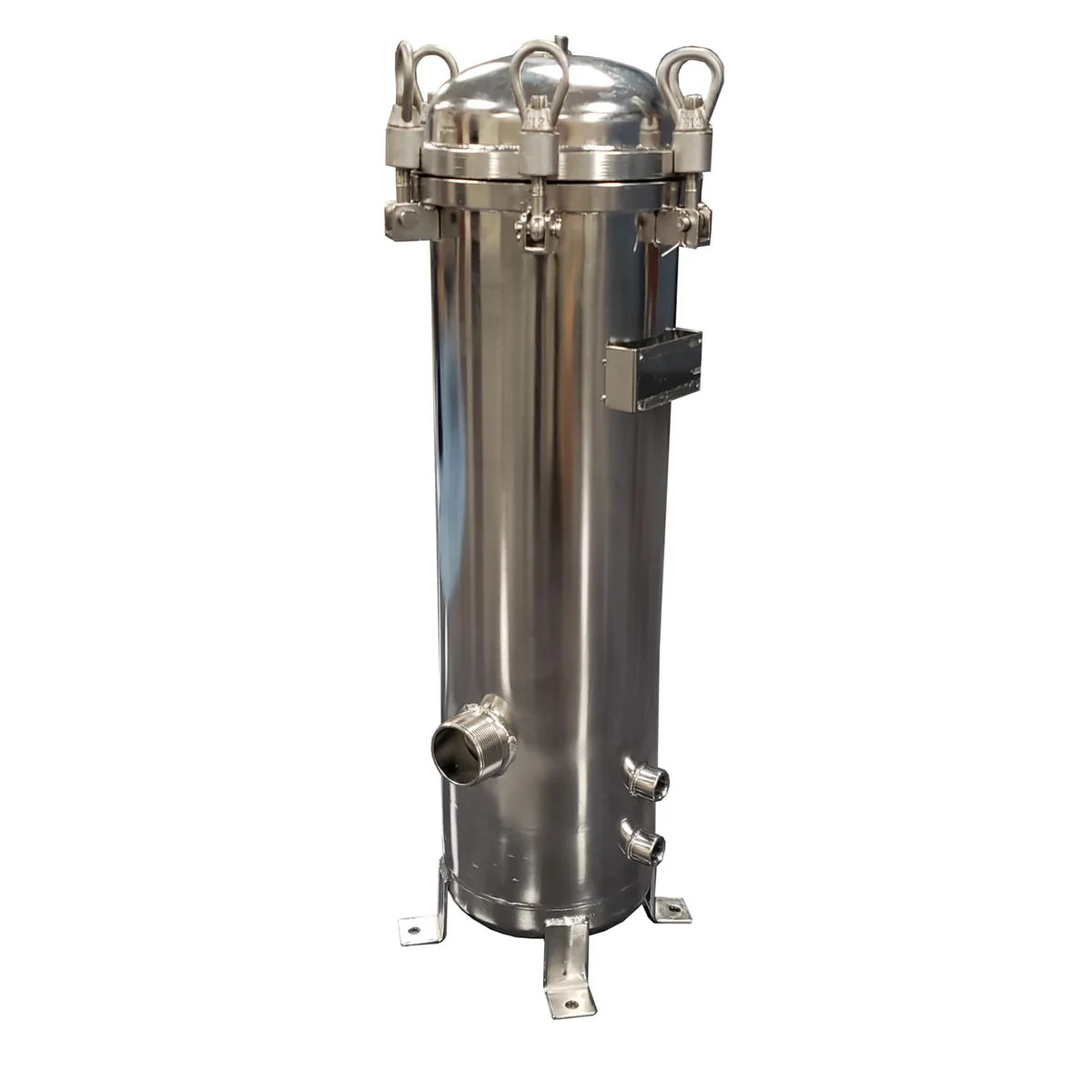 4 Cartridge Stainless Steel Filter Housing 20″ Cartridges 2 Inch NPT In/Out