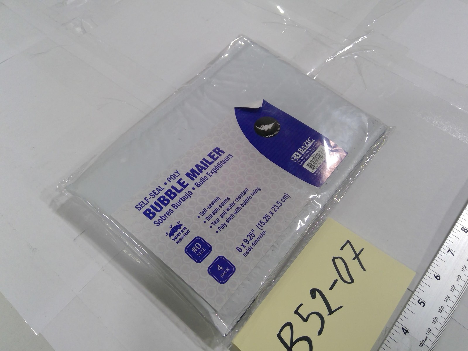 Bazic Self-Seal Poly Bubble Mailers #0 6×9.25 White 4 Pack Water Resistant