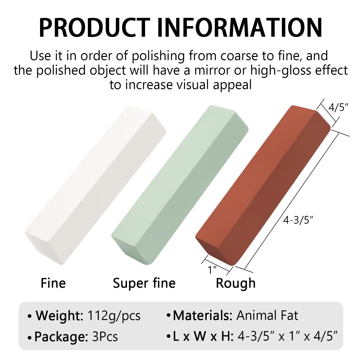 Buffing Polishing Cutting Compounds 12 Oz. Kit – Green Fine/White Medium/Red …