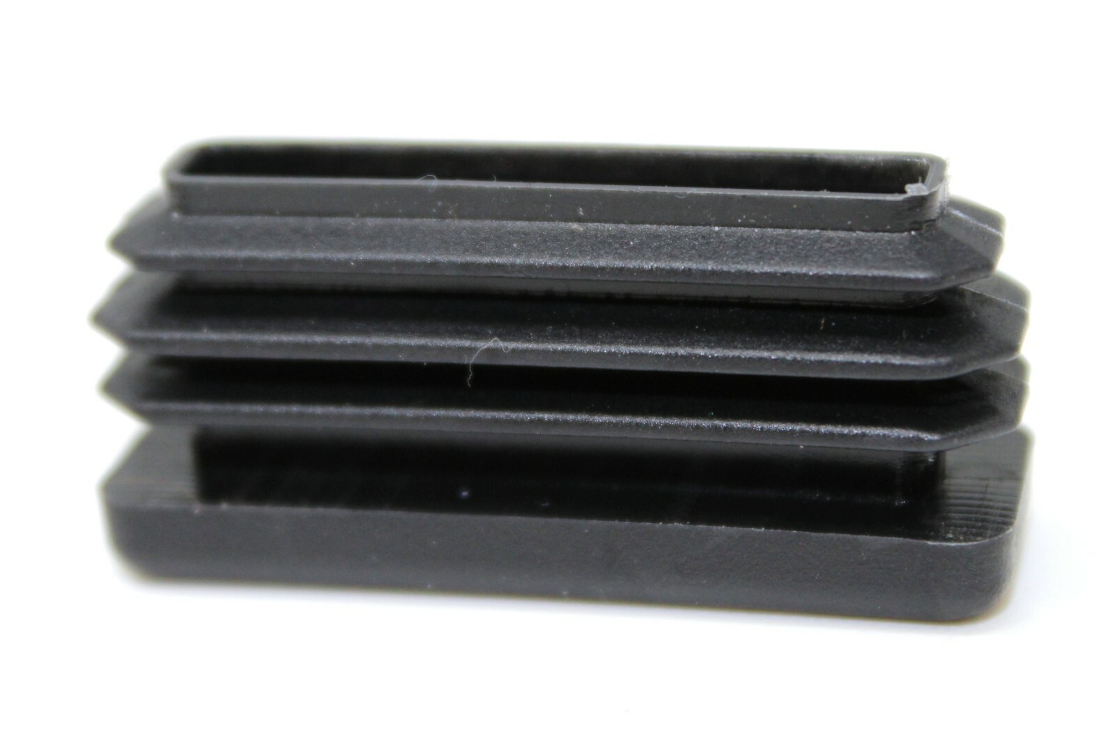 Plastic 1/2 x 1-1/2 inch Black Rectangle Tubing Cap Finishing Plug Chair Glide